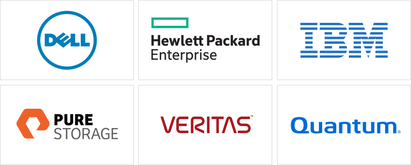 Dell, HPE, IBM, Pure storage, Veritas, Quantum